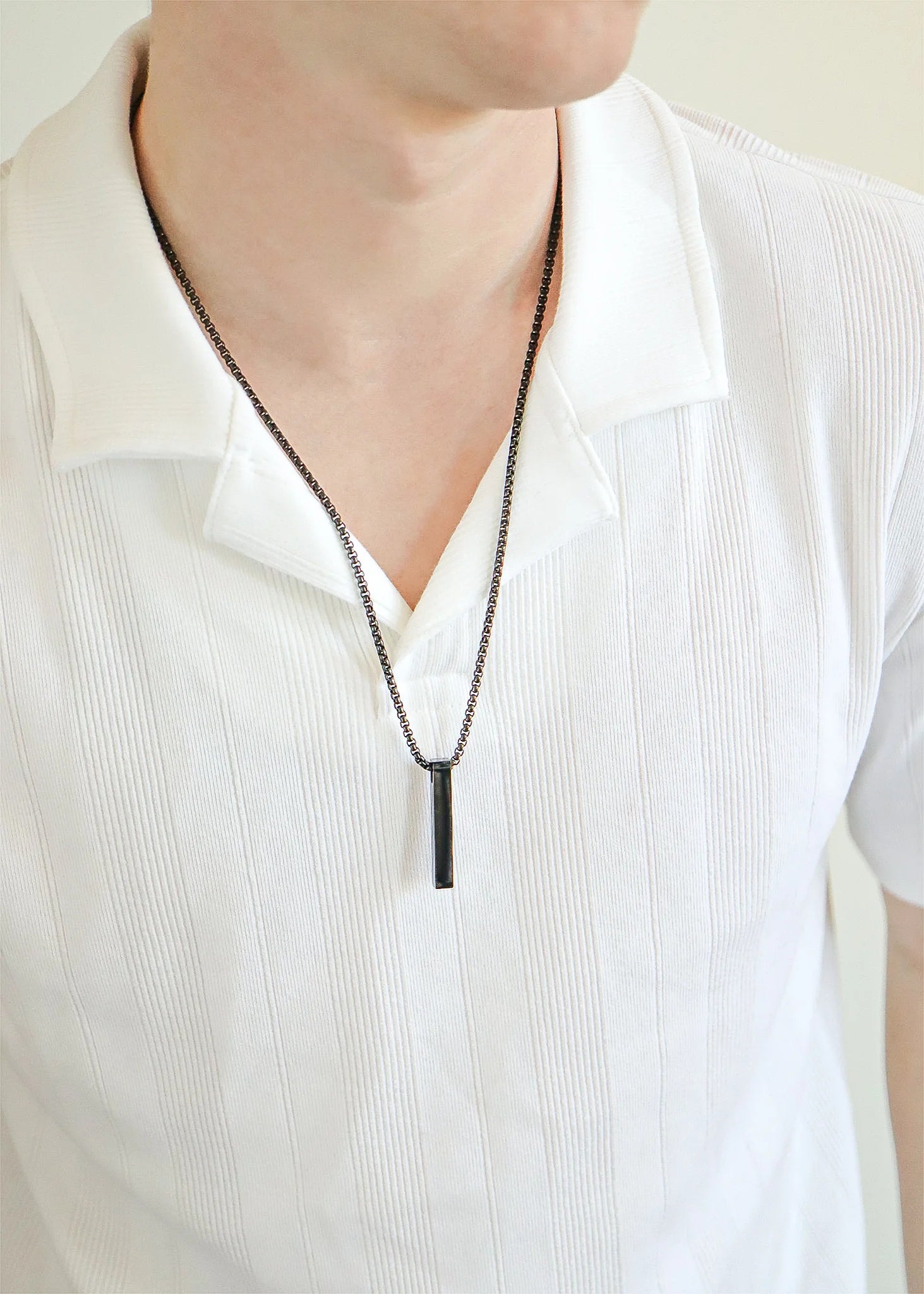 4 Sided Vertical Blank Bar Necklace
