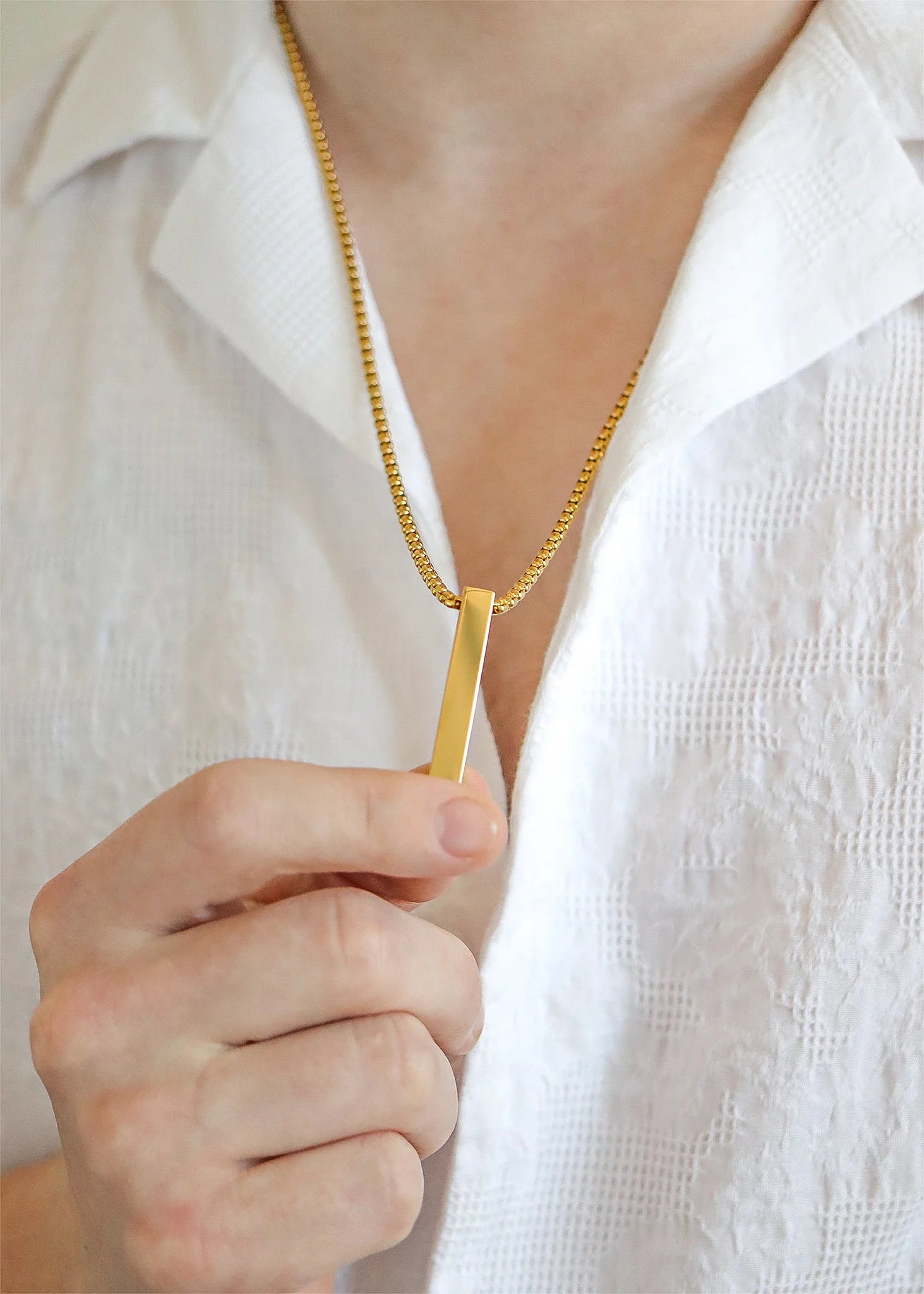 4 Sided Vertical Blank Bar Necklace