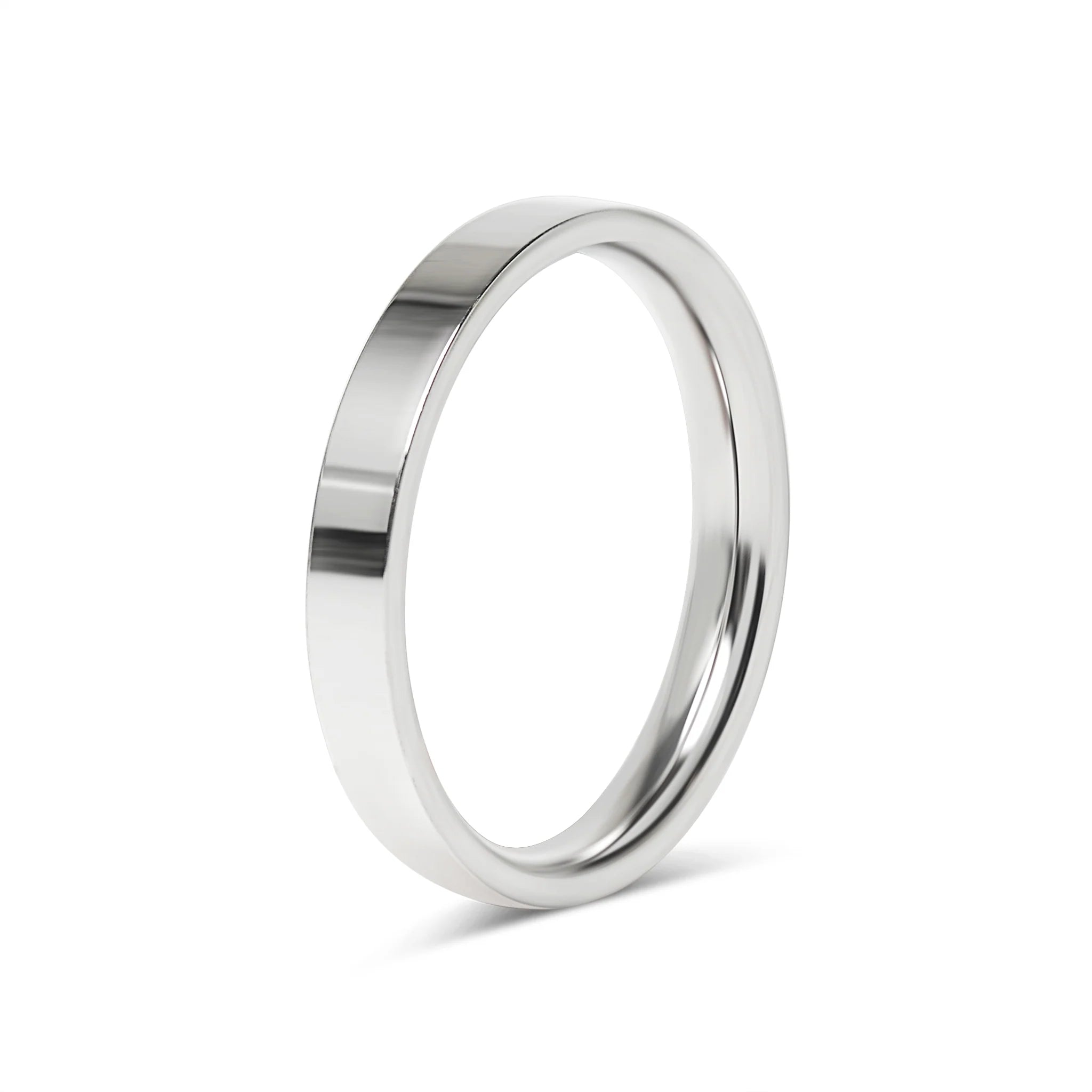 Stainless Steel Polished Flat Blank Ring