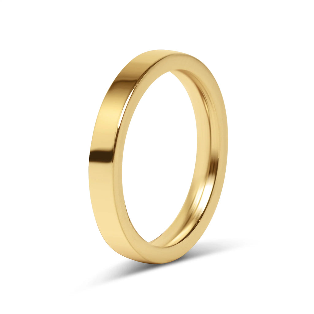 18K Gold PVD Stainless Steel Flat Blank Ring