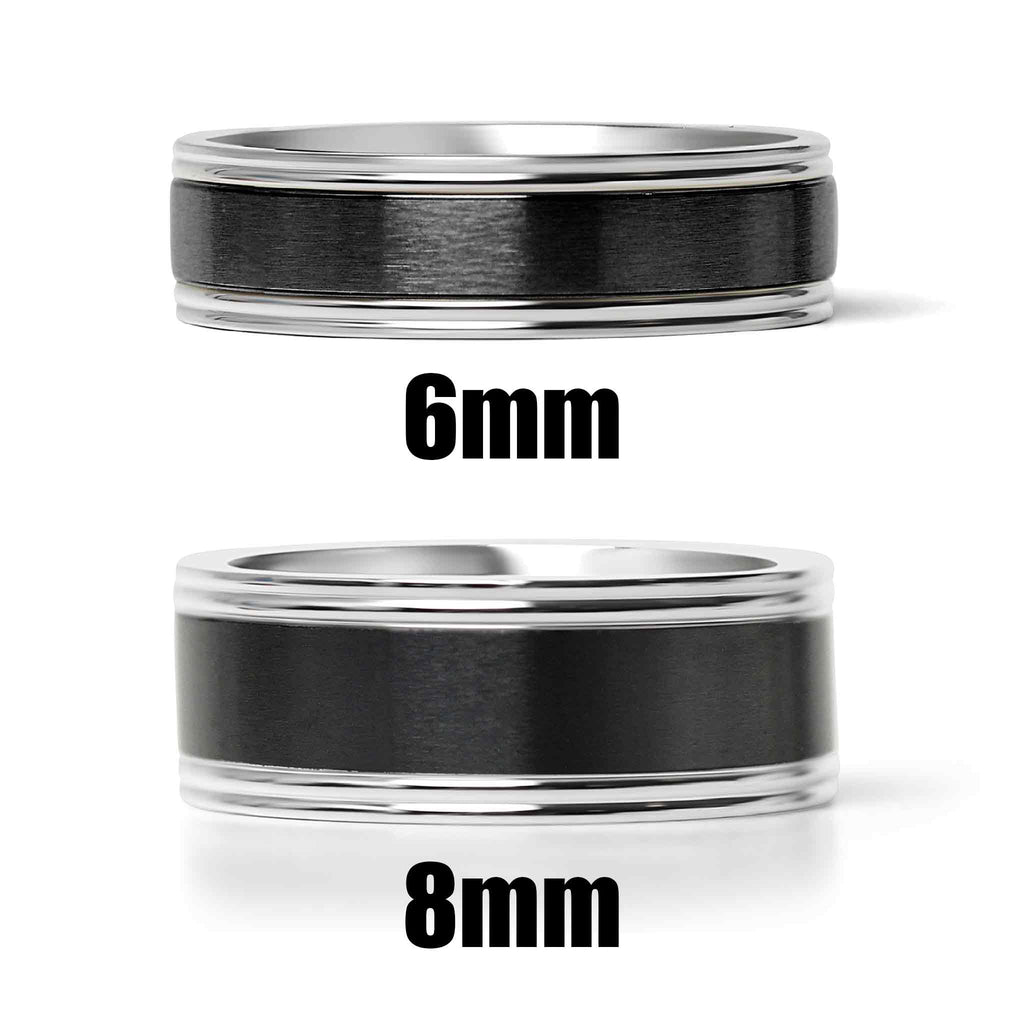 Stainless Steel Black Center Blank Ring