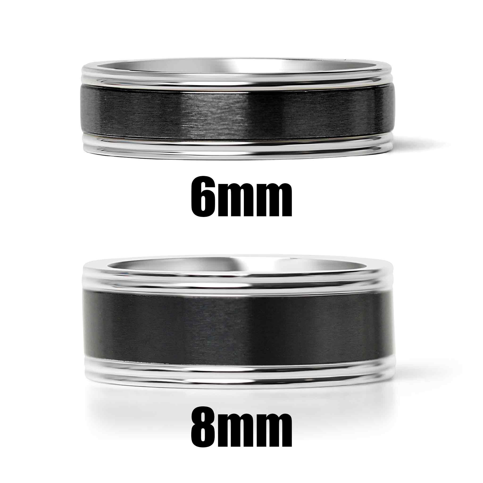 Stainless Steel Black Center Blank Ring