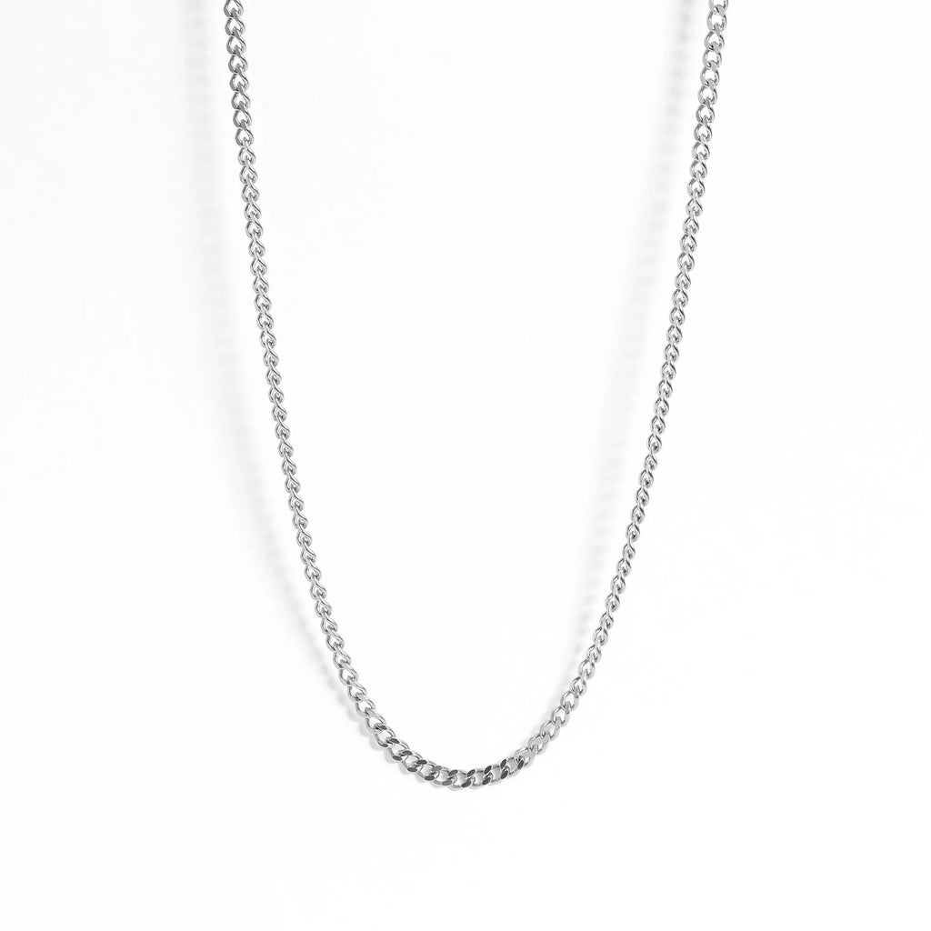 Stainless Steel Diamond Cut Curb Chain Necklace