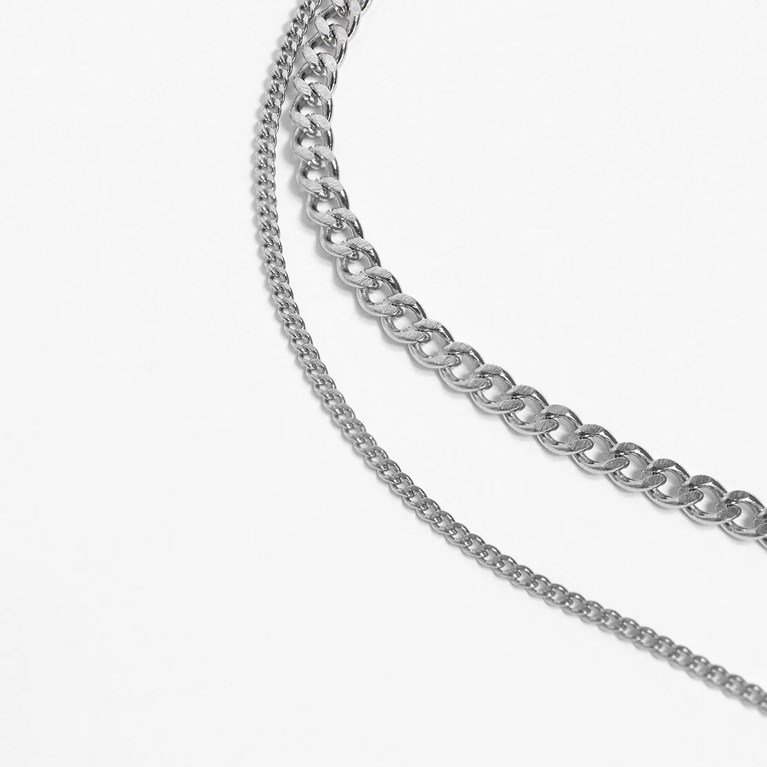 Stainless Steel Diamond Cut Curb Chain Necklace