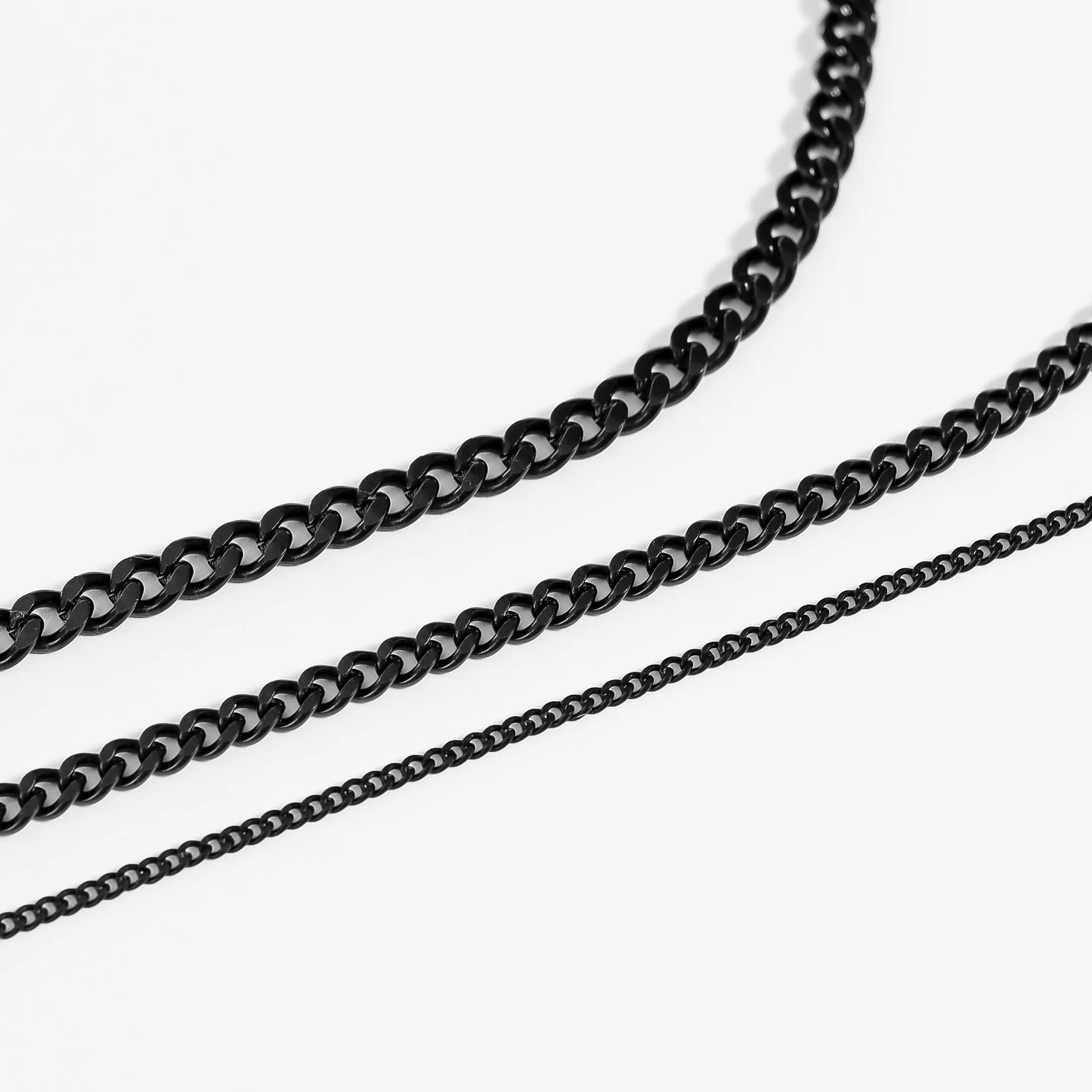 Stainless Steel Black Curb Chain Necklace