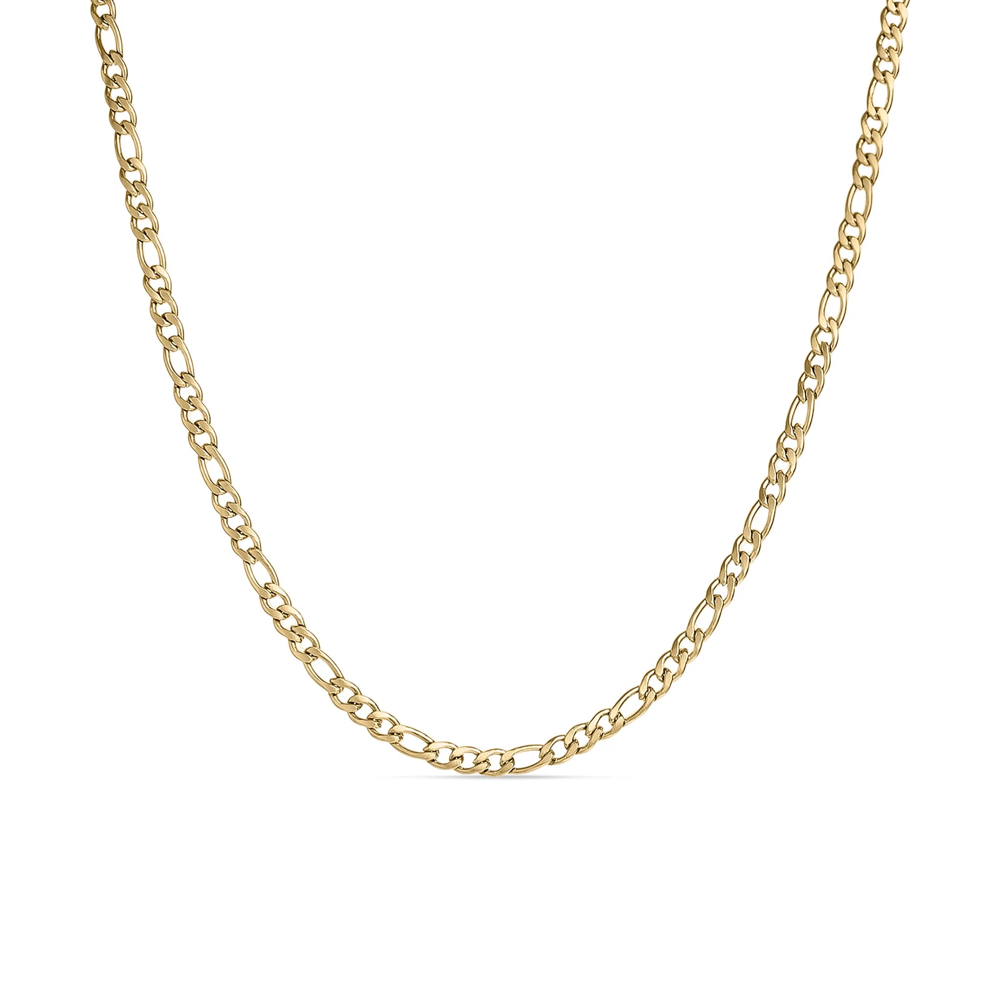 18K Gold Pvd Stainless Steel Figaro Chain Necklace