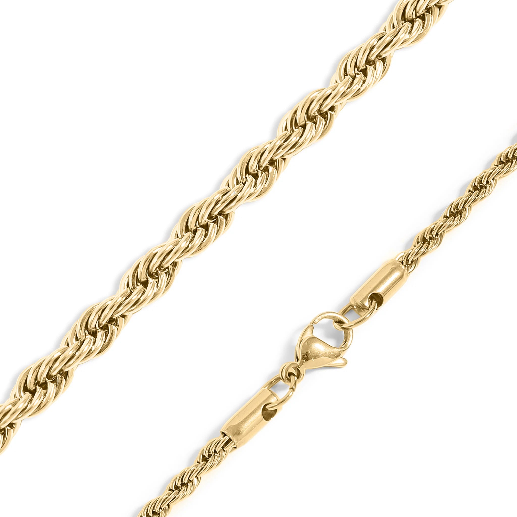 18K Gold PVD Stainless Steel Rope Chain Necklace
