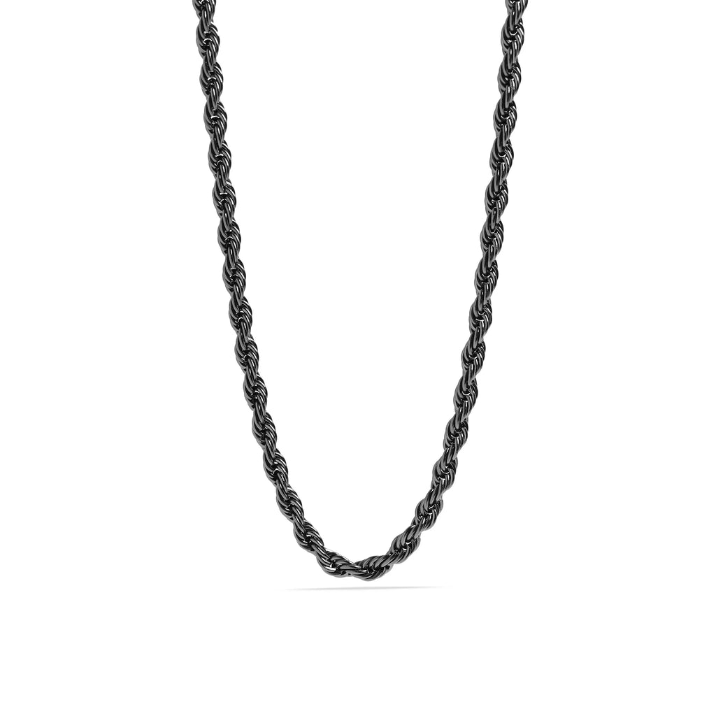 Black Stainless Steel Rope Chain Necklace