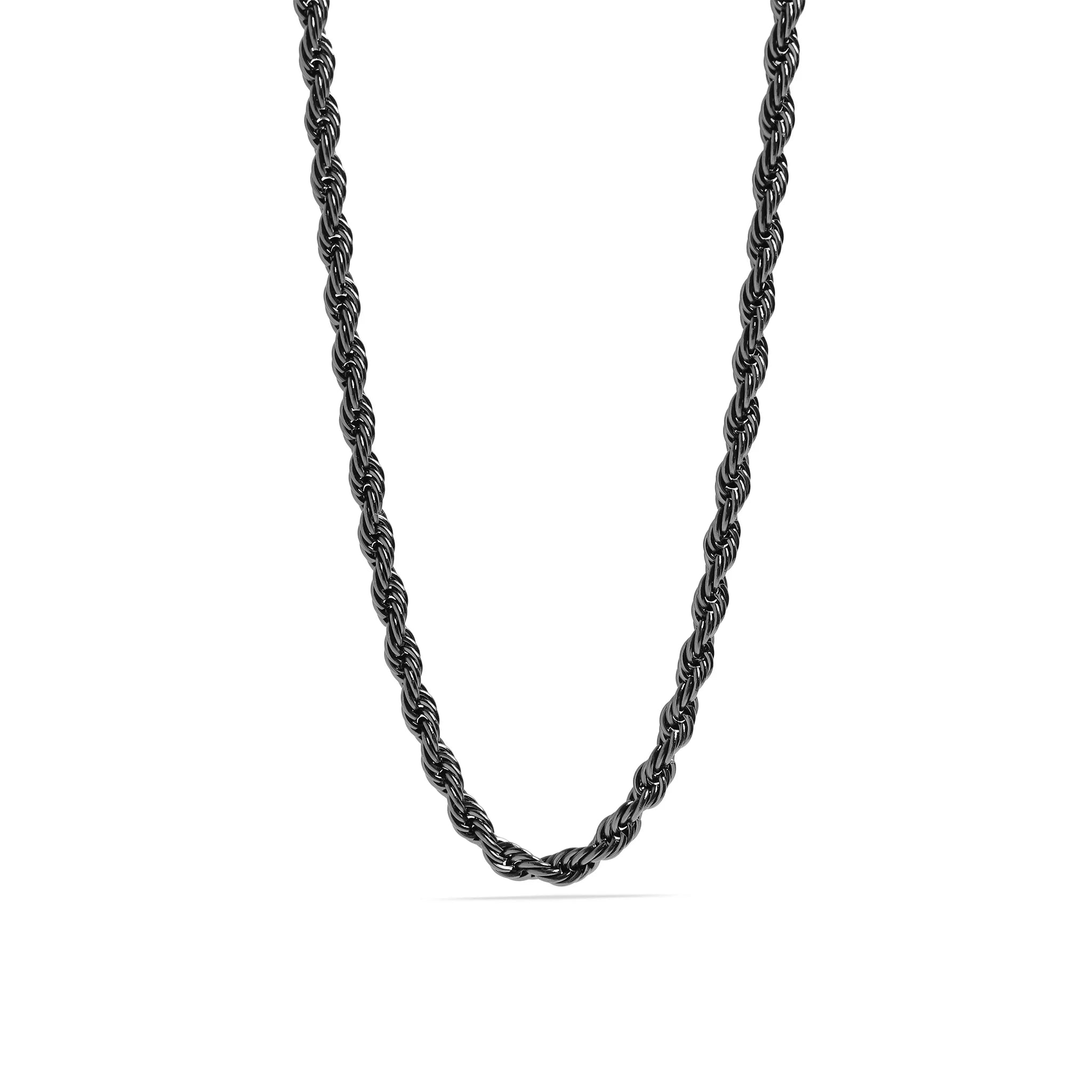 Black Stainless Steel Rope Chain Necklace