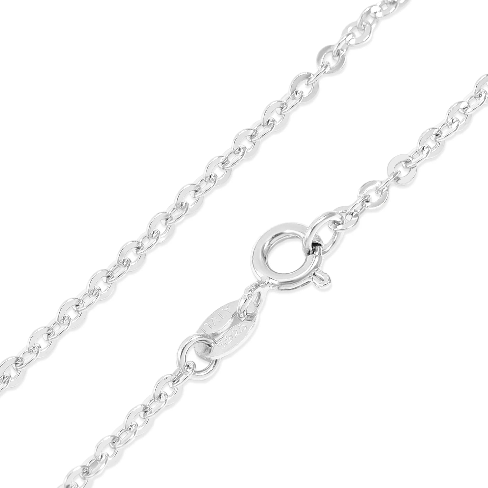 Sterling Silver Platinum Plated Loop Chain