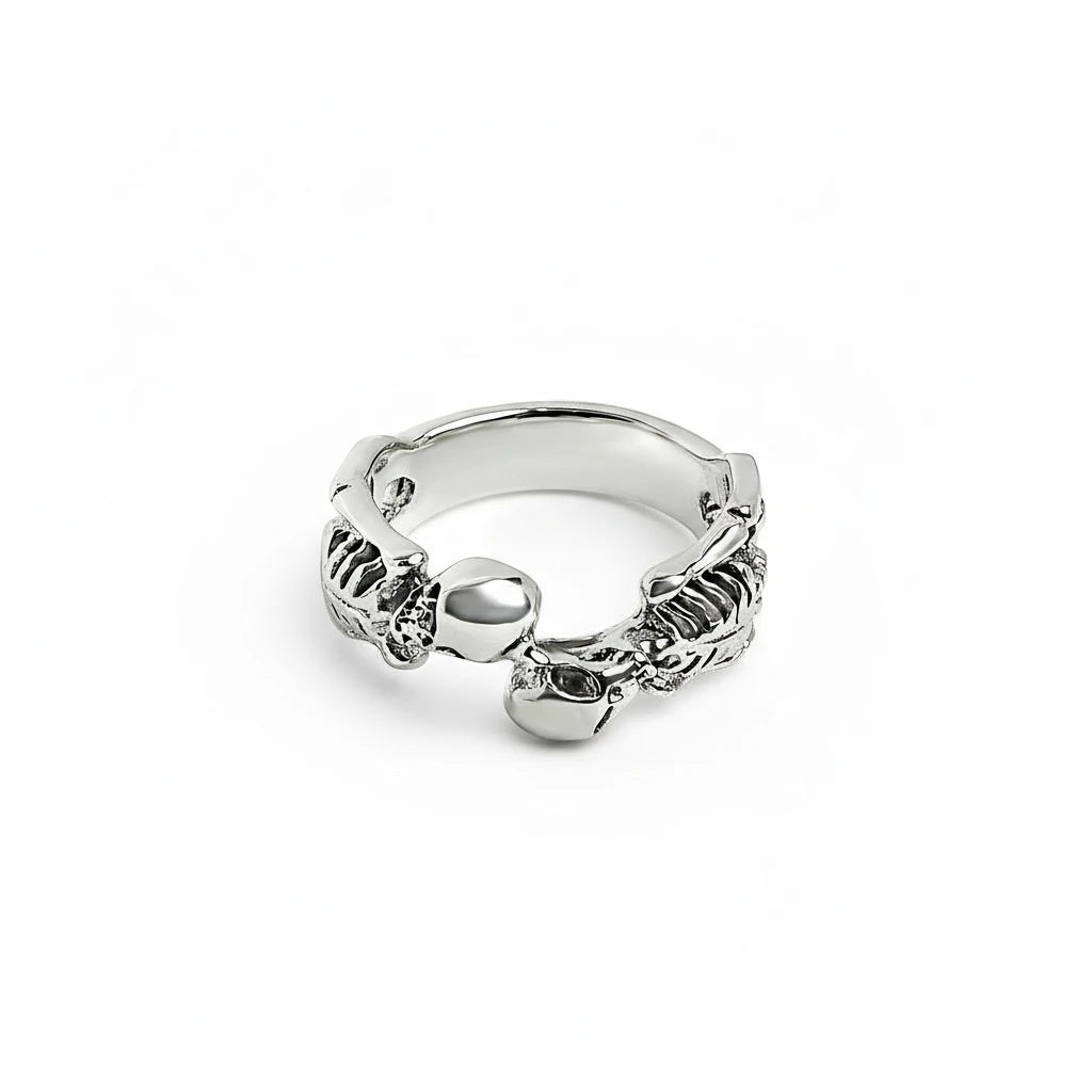 Sterling Silver Two Skeletons Ring