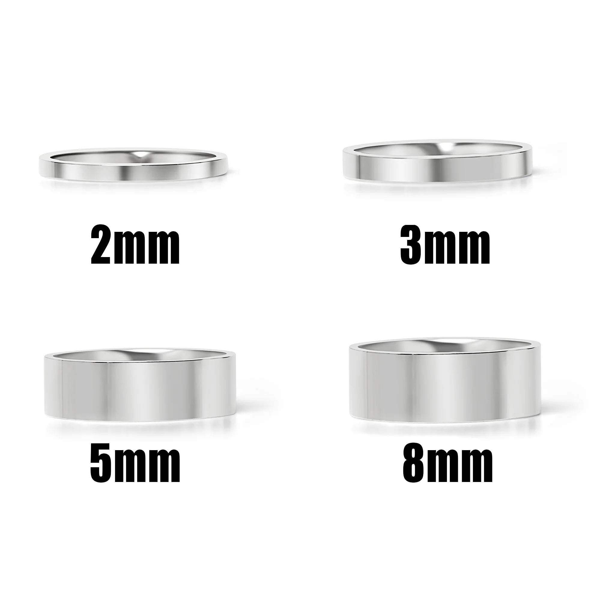 Stainless Steel Polished Flat Blank Ring