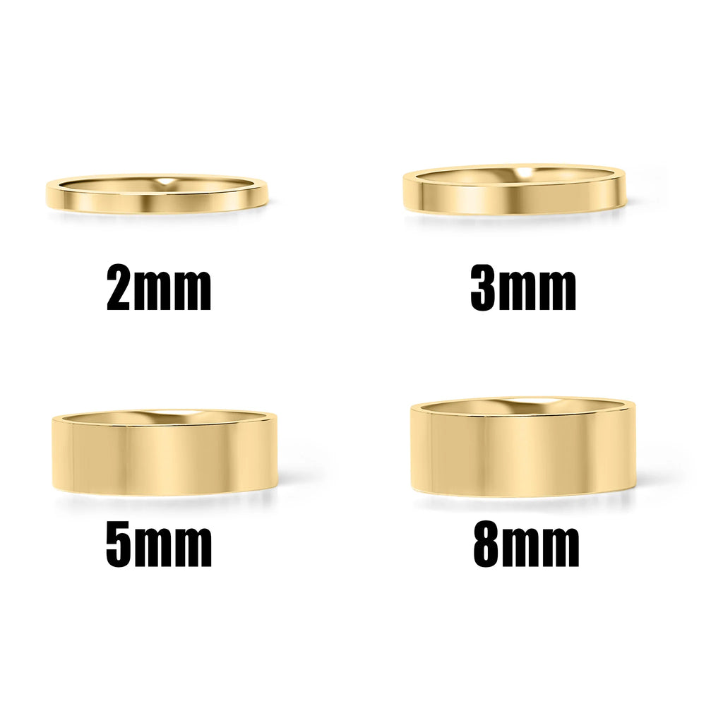 18K Gold PVD Stainless Steel Flat Blank Ring