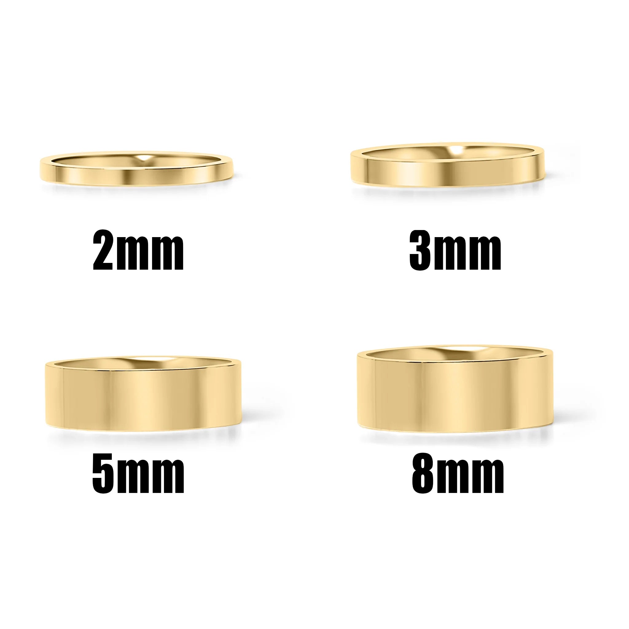 18K Gold PVD Stainless Steel Flat Blank Ring