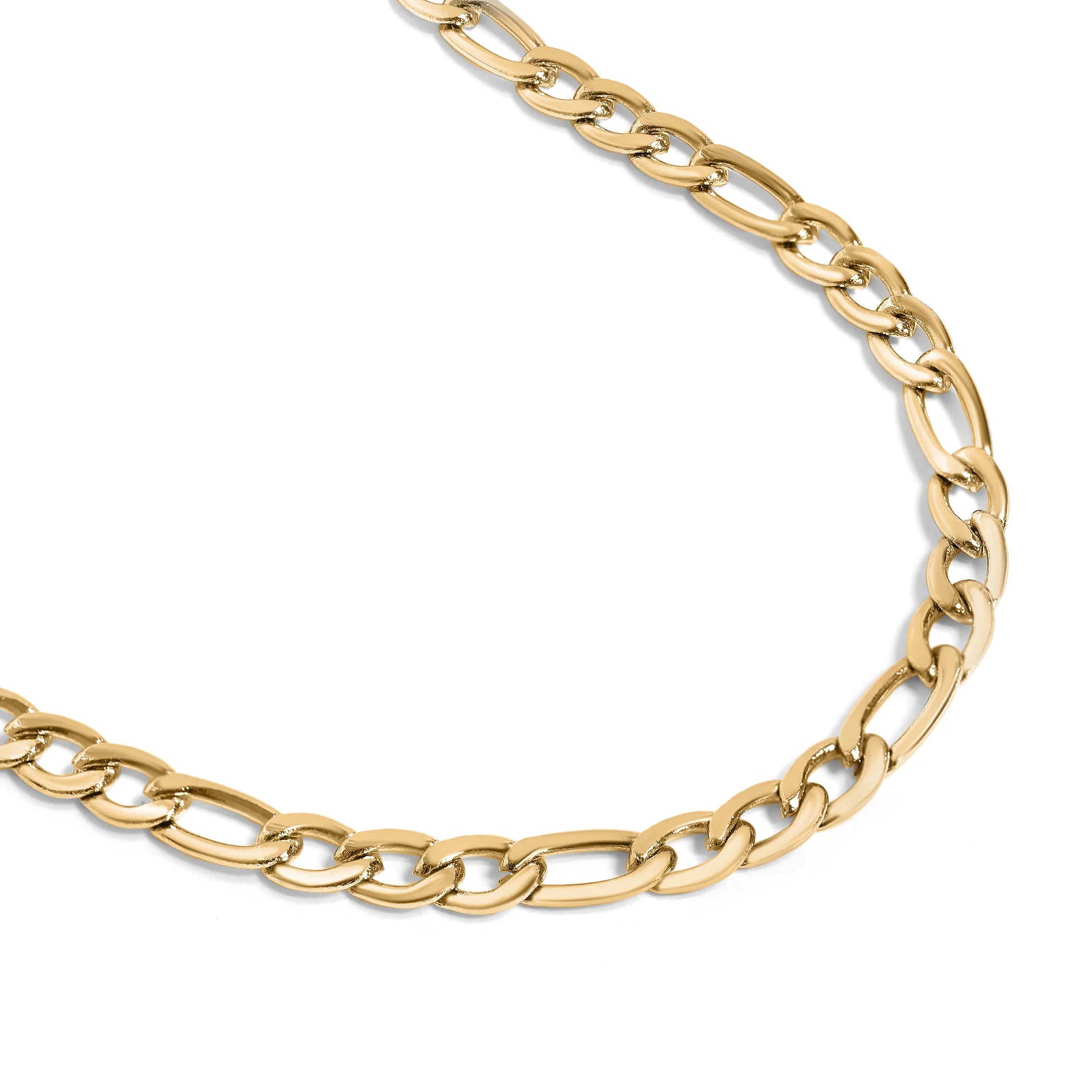 18K Gold Pvd Stainless Steel Figaro Chain Necklace