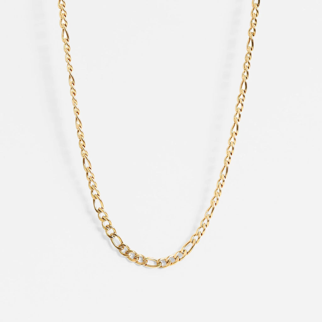 18K Gold Pvd Stainless Steel Figaro Chain Necklace