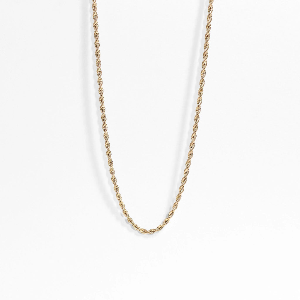 18K Gold PVD Stainless Steel Rope Chain Necklace
