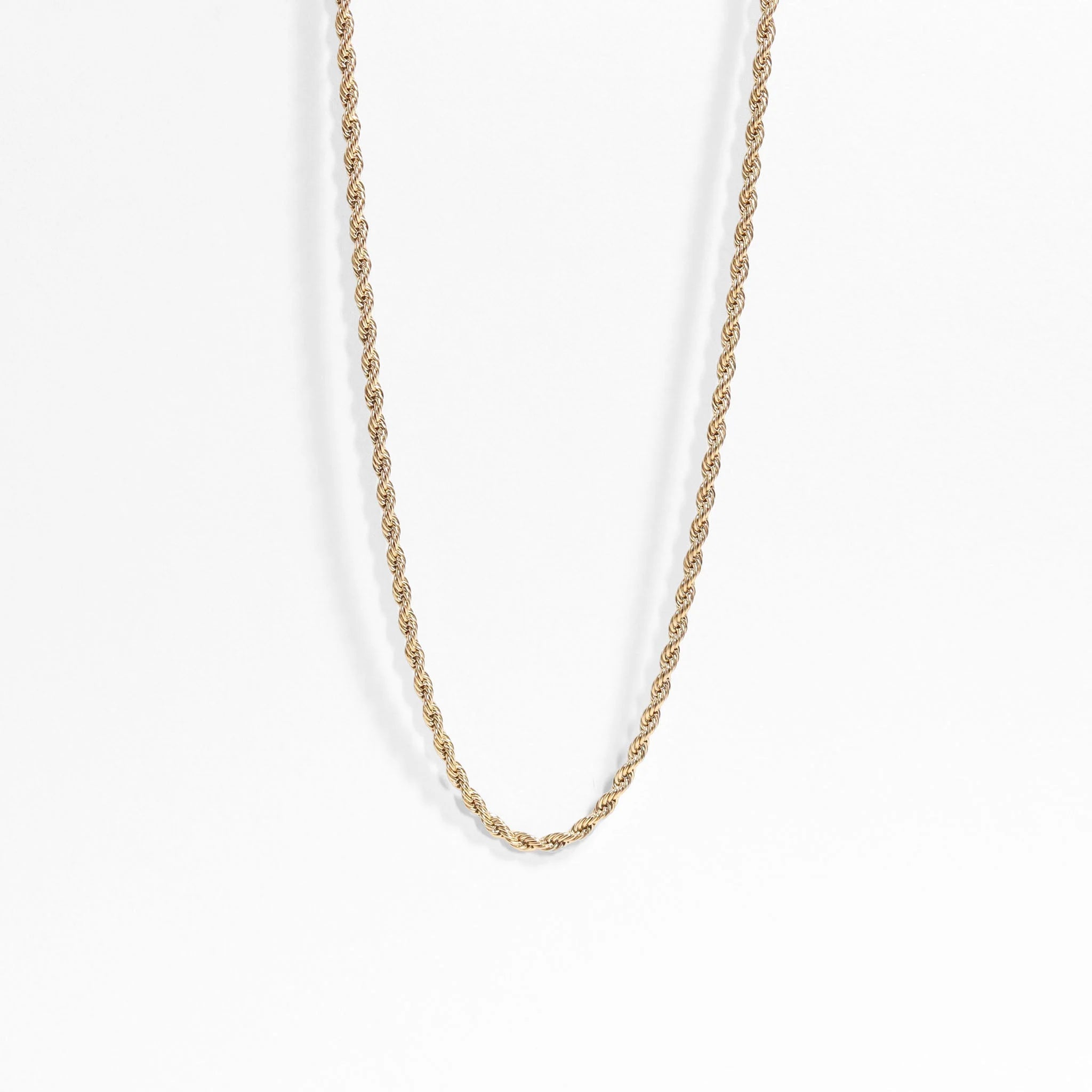 18K Gold PVD Stainless Steel Rope Chain Necklace
