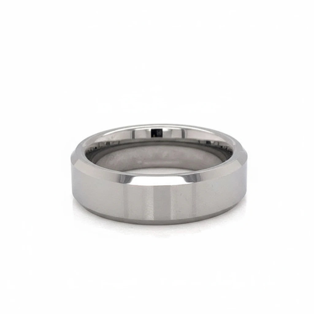 Polished Tungsten Comfort Fit Ring