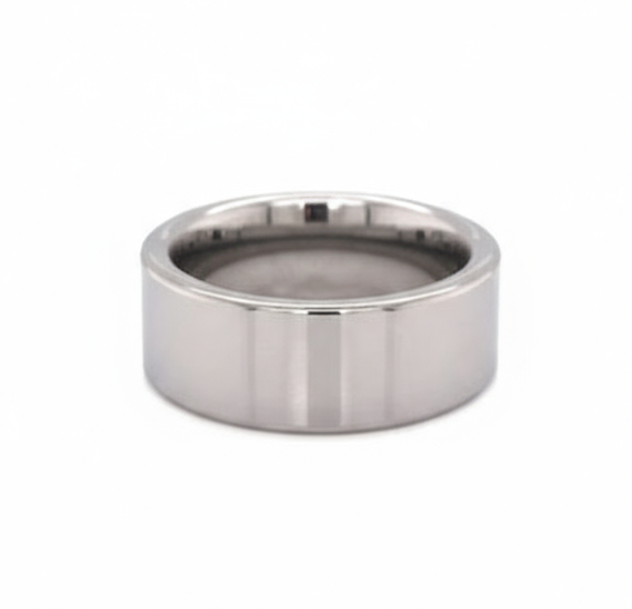 The Wide Band Polished Tungsten Comfort Fit Ring